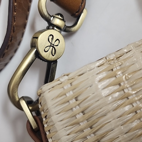 Hobo Tan & Brown Sheila Crossbody Bucket Bag Natural Woven Raffia & Leatjer - Picture 4 of 10